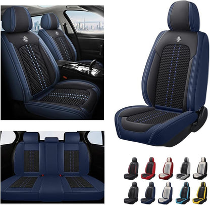 Huse auto SsangYong Elite Negru + Albastru (Textil + Piele )