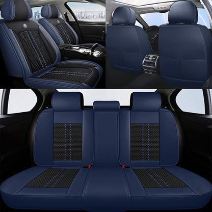 Huse auto SsangYong Elite Negru + Albastru (Textil + Piele )