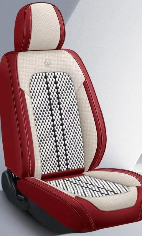 Huse auto Alfa Romeo Elite Visiniu + Alb (Textil + Piele )