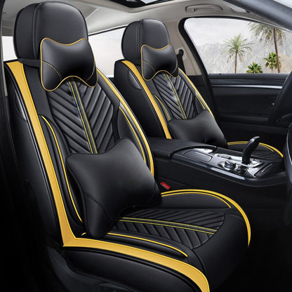 Huse auto Renault Luxury Negru + Galben / 4 pernute incluse