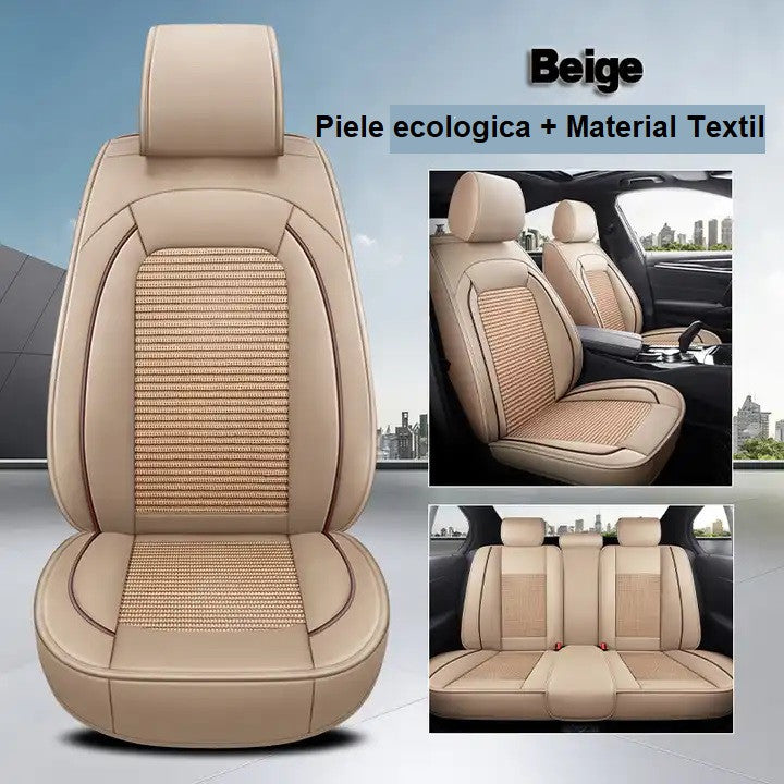 Huse auto Volvo Textil + Piele Ecologica Bej